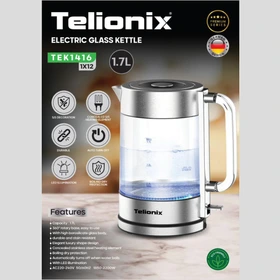 کتری برقی شیشه‌ای تلیونیکس مدل TEK1416