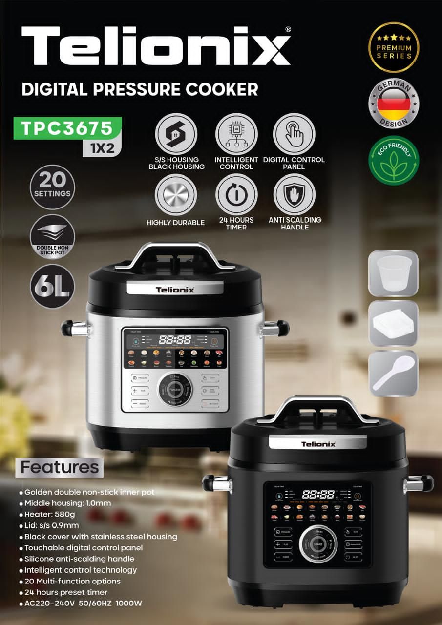 مولتی کوکر و پلوپز دیجیتال تلیونیکس مدل TPC3675